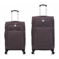 Набор тканевых чемоданов 2 шт Bonro Tourist большой средний коричневый