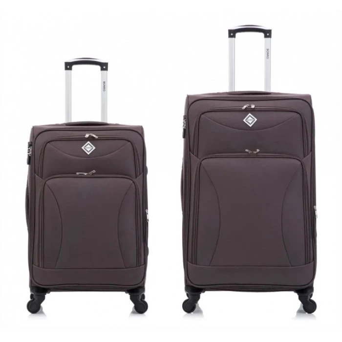 Набір тканинних валіз 2 шт Bonro Tourist велика середня коричневий