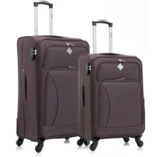 Набір тканинних валіз 2 шт Bonro Tourist велика середня коричневий