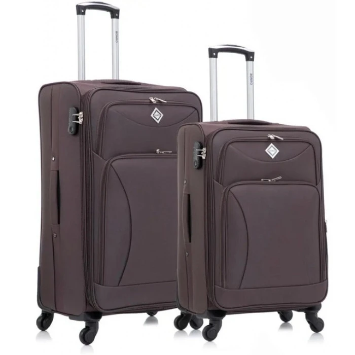 Набір тканинних валіз 2 шт Bonro Tourist велика середня коричневий