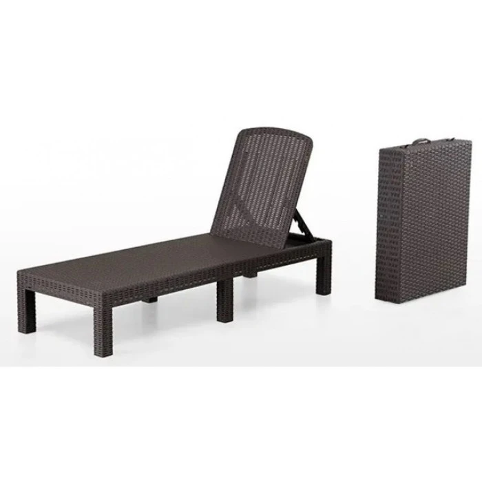 Складной шезлонг садовый лежак Bonro B-24067 коричневый