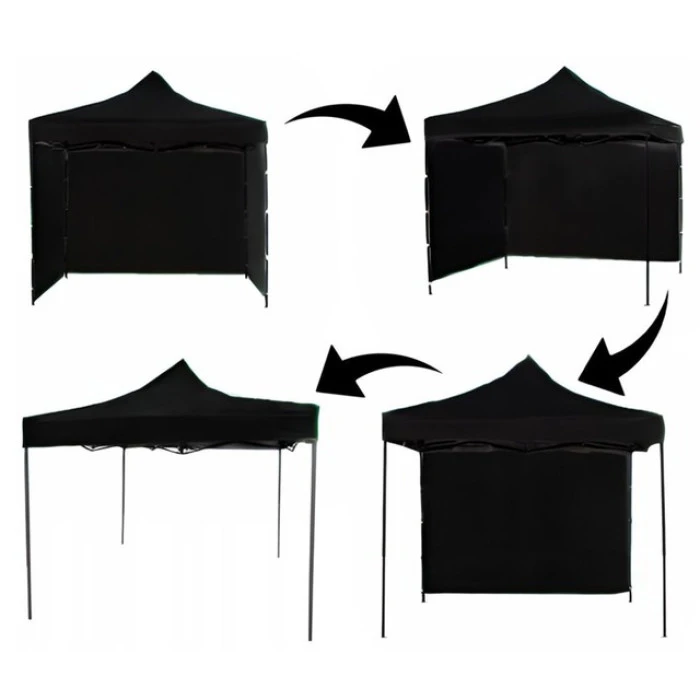 Намет павільйон розсувний з стінками 3 х 3 м Bonro B-9004 чорний + сумка