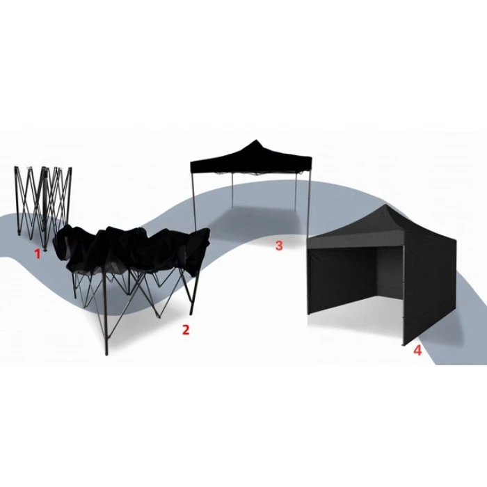 Намет павільйон розсувний з стінками 3 х 3 м Bonro B-9004 чорний + сумка