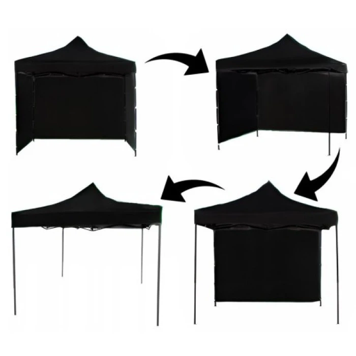 Намет павільйон розсувний з стінками 3 х 3 м Bonro B-9004 чорний + сумка
