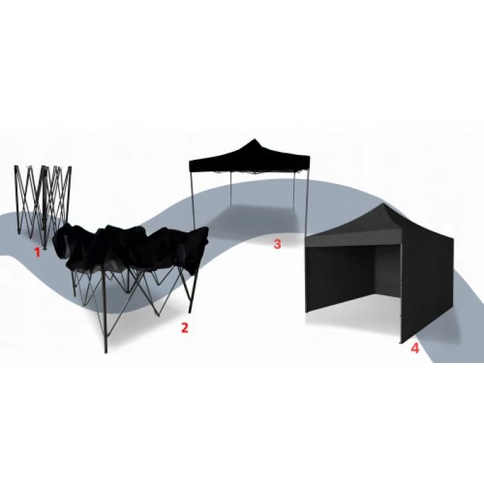 Намет павільйон розсувний з стінками 3 х 3 м Bonro B-9004 чорний + сумка