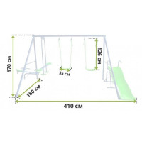 Дитячий комплекс для саду (4 гойдалки, гірка, балансир) Spoko SP-S06 синьо-зелений