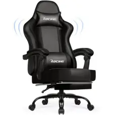 Кресло офисное с подставкой для ног Bonro Racing B-059 черное