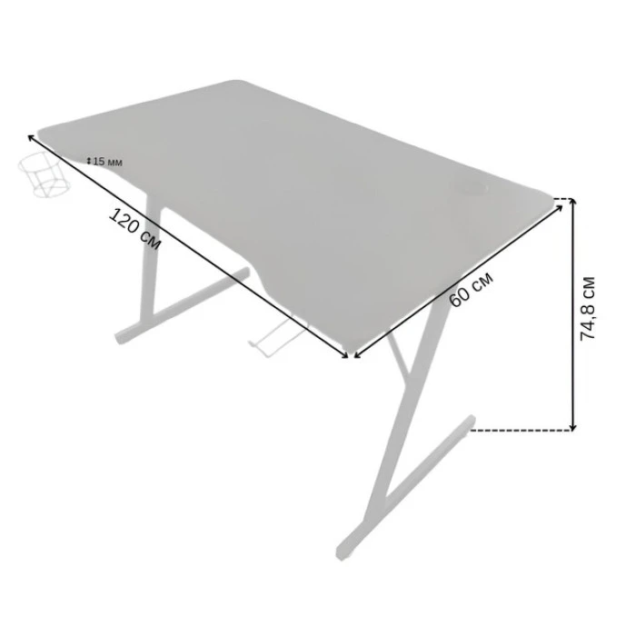 Игровой игровой компьютерный стол 120 см Bonro B-07 черный