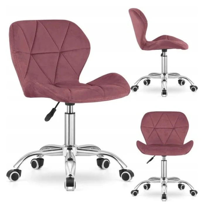 Крісло на колесах Bonro B-531 велюр рожеве