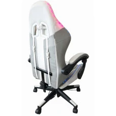 Геймерское кресло с подсветкой и подставкой для ног Bonro B-964 белое