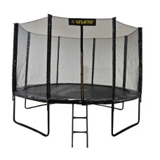 Батут з сіткою та драбинкою 374 см Atleto Black