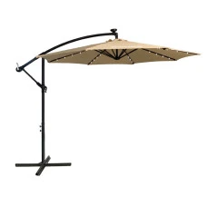 Зонтик садовый с подсветкой LED бежевый Bonro B-7012LP 3м 8 спиц