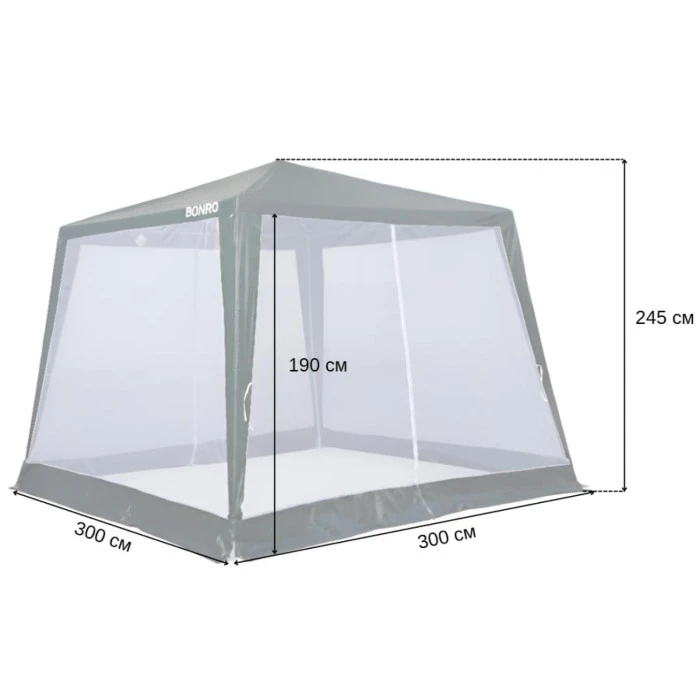 Садовий павільйон намет з москітною сіткою Bonro B-1025 зелений
