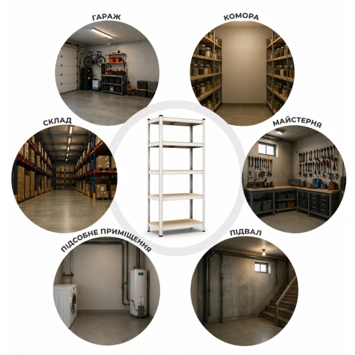 Стеллаж металлический 180х90х30 см Siker G9030 5 полок