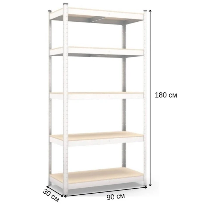 Стеллаж металлический 180х90х30 см Siker G9030 5 полок