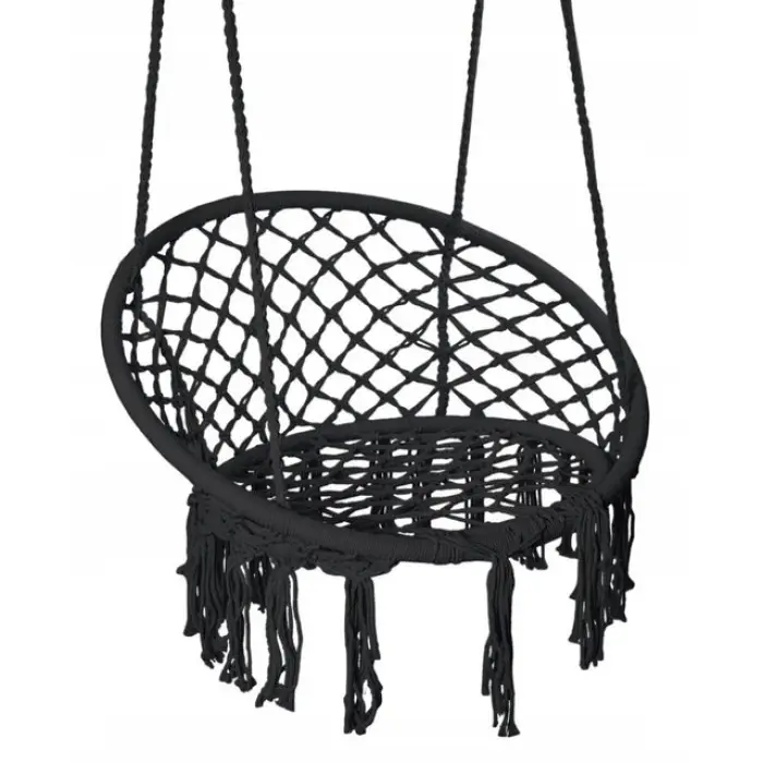 Крісло підвісне бразилійське гойдалка гамак Bonro B-092 чорний 120 кг