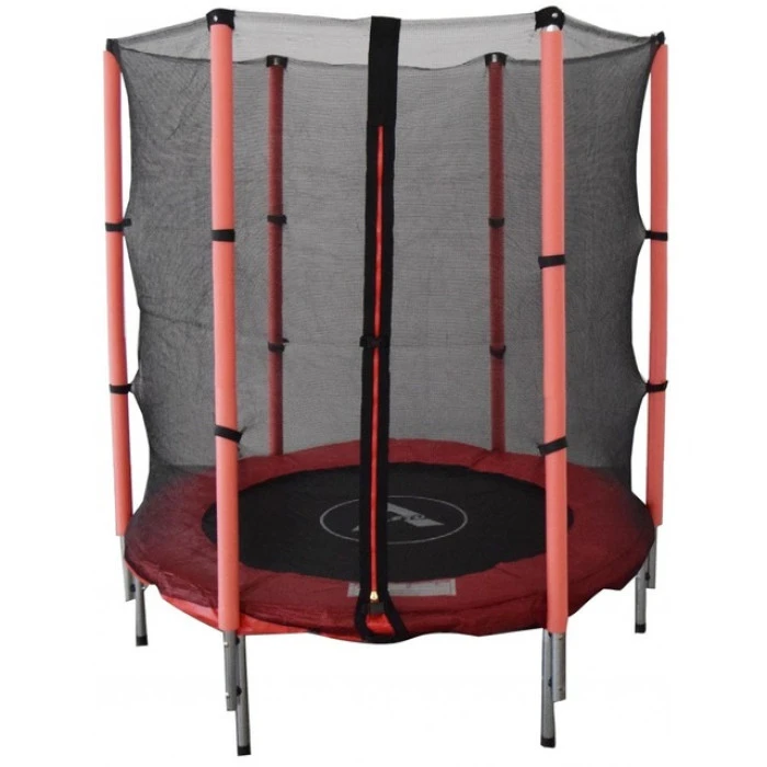 Батут дитячий кімнатний Atleto 140 см з сіткою червоний
