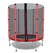 Батут дитячий кімнатний Atleto 140 см з сіткою червоний