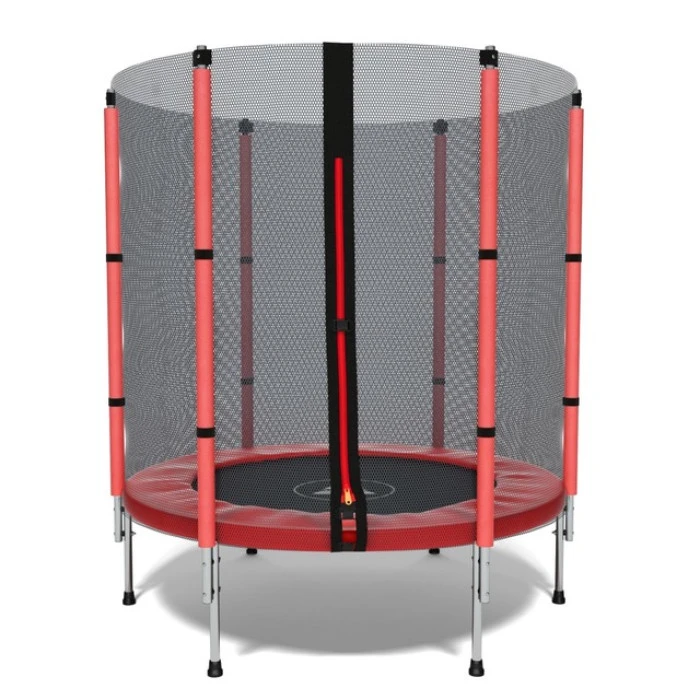 Батут дитячий кімнатний Atleto 140 см з сіткою червоний