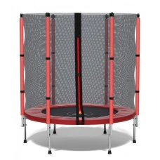 Батут дитячий кімнатний Atleto 140 см з сіткою червоний