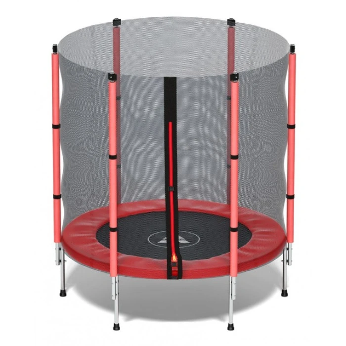 Батут дитячий кімнатний Atleto 140 см з сіткою червоний