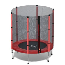 Батут дитячий кімнатний Atleto 140 см з сіткою червоний