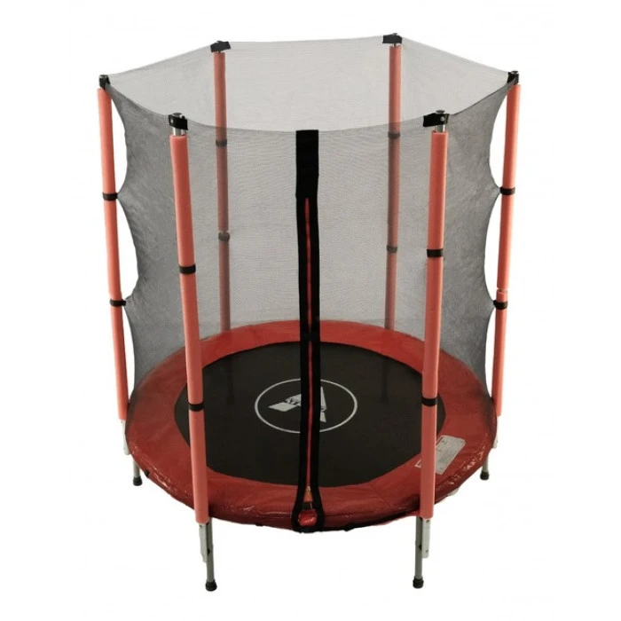 Батут дитячий кімнатний Atleto 140 см з сіткою червоний