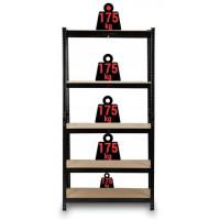 Стелаж металевий 180х90х40 Siker GoodTool P9040 чорний 5 полиць