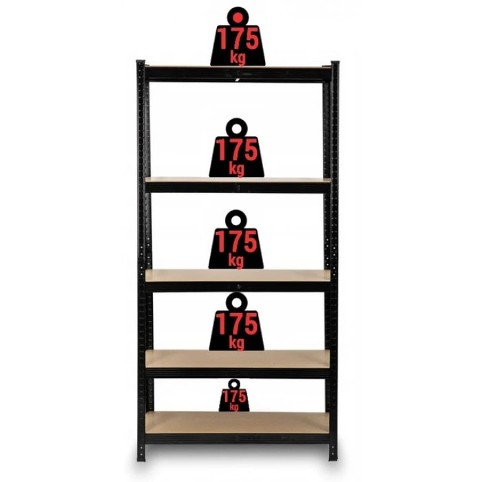 Стелаж металевий 180х90х40 Siker GoodTool P9040 чорний 5 полиць