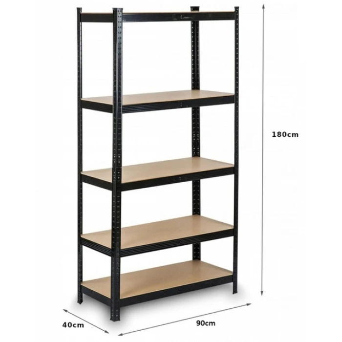 Стелаж металевий 180х90х40 Siker GoodTool P9040 чорний 5 полиць