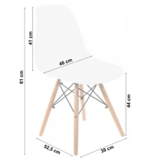 Крісло для кухні на ніжках Bonro В-173 FULL KD біле (2 шт)