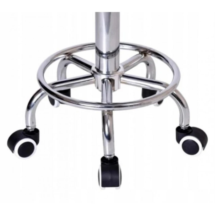 Крісло табурет на колесах без спинки кругле Bonro B-496 біле