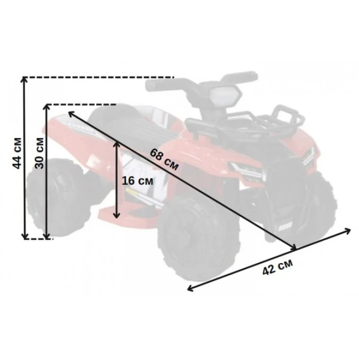 Дитячий електроквадроцикл Spoko MLY-518 червоний