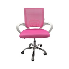 Крісло офісне Bonro 619 біло-рожеве