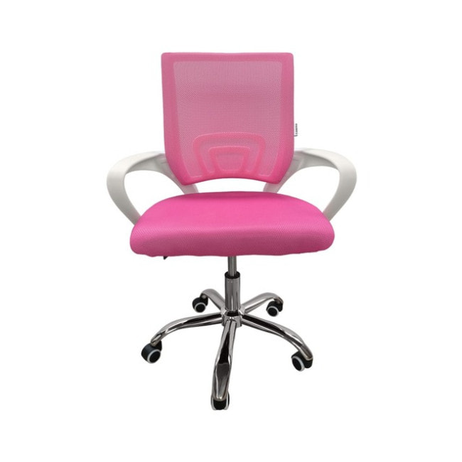 Крісло офісне Bonro 619 біло-рожеве