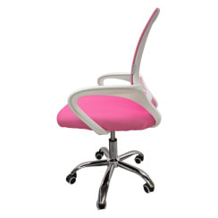 Крісло офісне Bonro 619 біло-рожеве