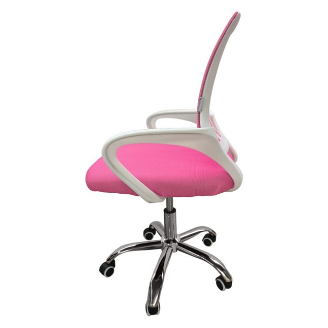 Крісло офісне Bonro 619 біло-рожеве