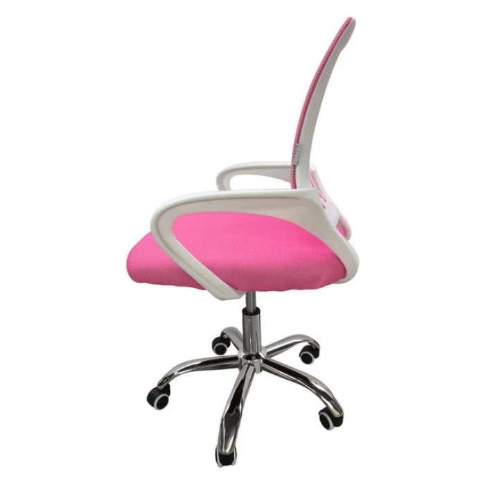 Крісло офісне Bonro 619 біло-рожеве