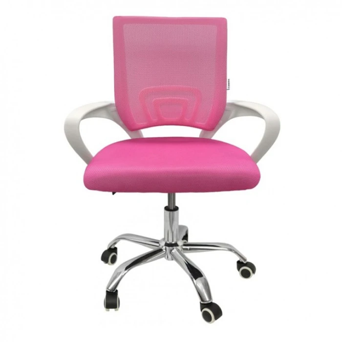 Крісло офісне Bonro 619 біло-рожеве