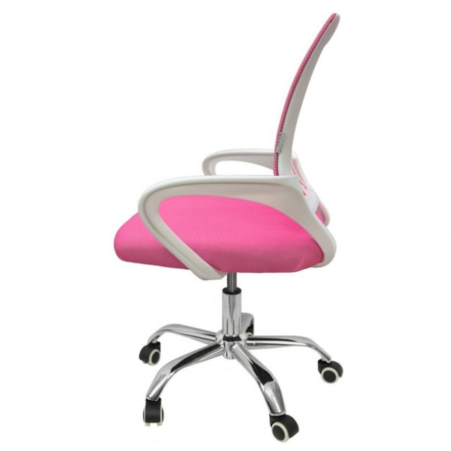 Крісло офісне Bonro 619 біло-рожеве