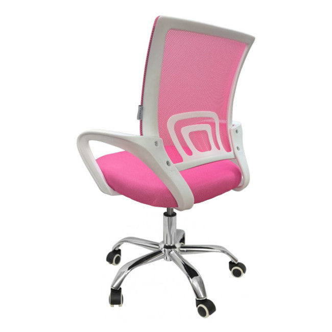 Крісло офісне Bonro 619 біло-рожеве