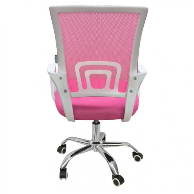 Крісло офісне Bonro 619 біло-рожеве