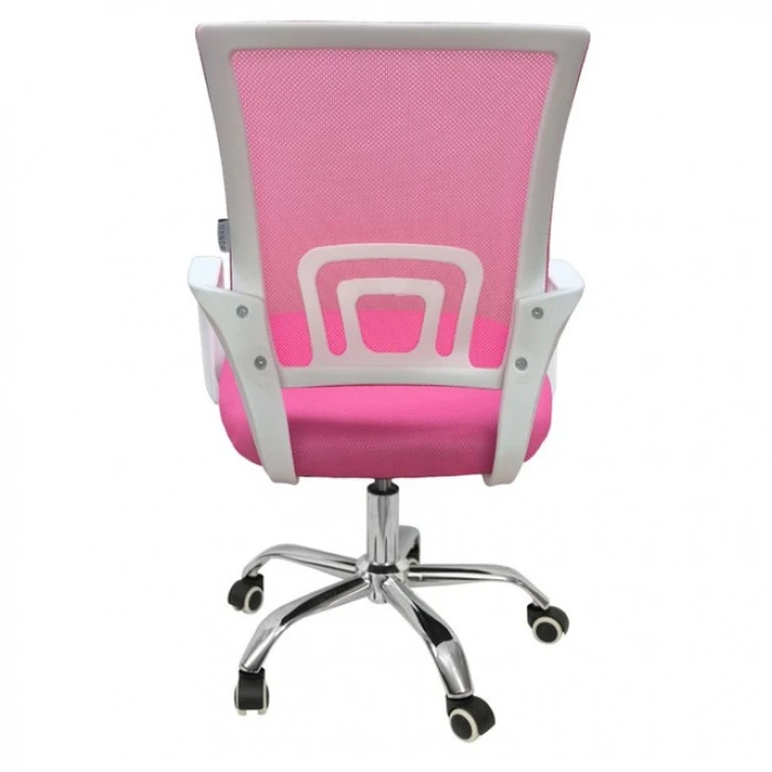 Крісло офісне Bonro 619 біло-рожеве