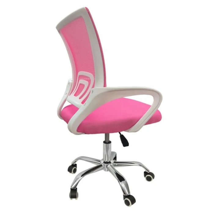 Крісло офісне Bonro 619 біло-рожеве