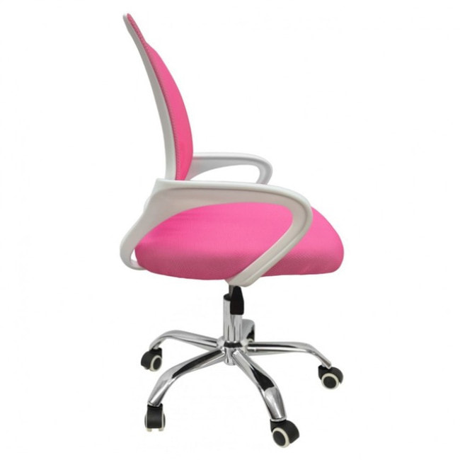 Крісло офісне Bonro 619 біло-рожеве