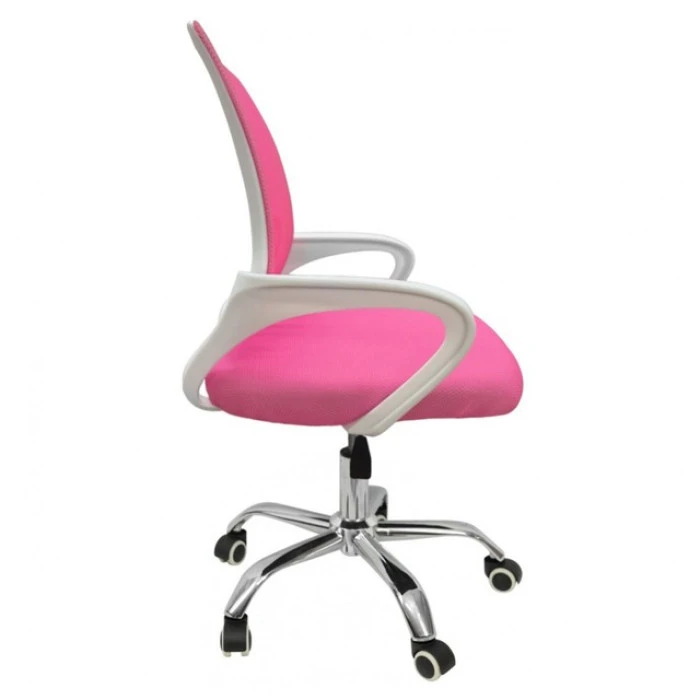 Крісло офісне Bonro 619 біло-рожеве