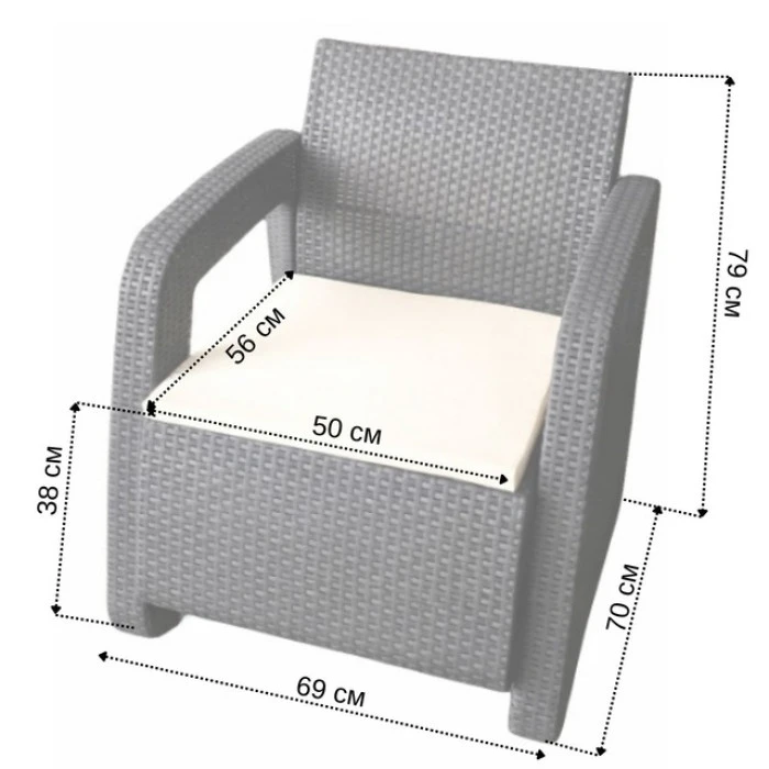 Комплект садовой мебели 4-местный Bonro B-18033 серо-бежевый