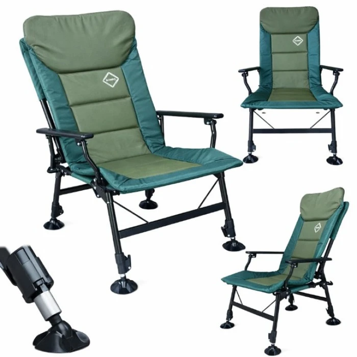 Крісло стілець рибальський шезлонг розкладний Bonro B-20 зелене