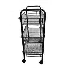 Стеллаж этажерка с полками на колесах Bonro B-073 черный