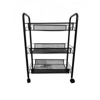 Стелаж етажерка з полицями на колесах Bonro B-073 чорний